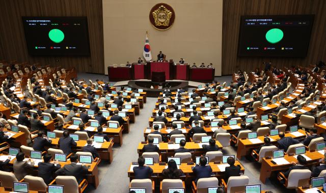 14일 국회 본회의에서 도로교통법 개정안이 통과되고 있다 사진연합뉴스