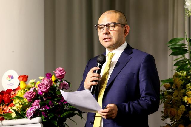 Colombian Ambassador to Korea Alejandro Pelaez Rodriguez speaks during a cultural festival in Seoul on Nov 29 2024 AJP Kim Dong-woo