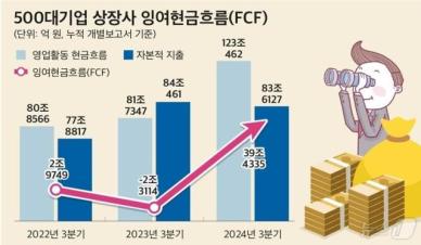 500대기업 잉여현금흐름 1년새 42조원 증가…삼성전자 21조 최대