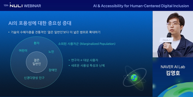 지난 3일 개최된 ‘2024 널리 웨비나’에서 발표를 진행하는 네이버클라우드 AI Lab 김영호 리더