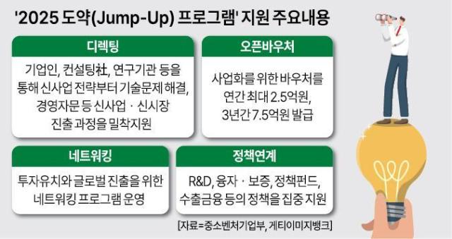 '2025 도약(Jump-Up) 프로그램' 지원 주요내용 [그래픽=중소벤처기업부]