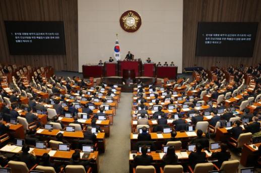 「金建希夫人特別検事法」国会本会議否決···賛成198·反対102