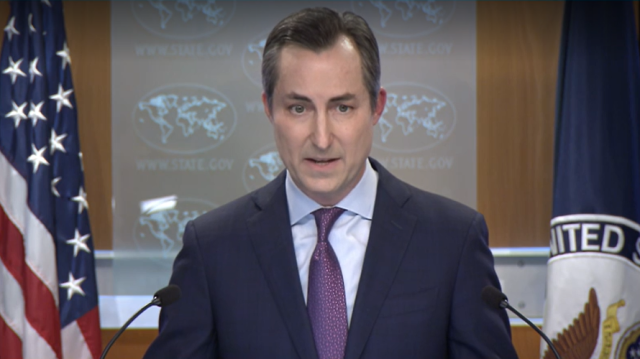 Matthew Miller Department Spokesperson answers reporters questions during a press briefing held at the US Department of State on Dec 9 2024 Courtesy of US Department of State