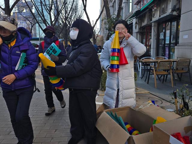 14일 여의도 국회의사당 앞에서 열린 윤석열 대통령 탄핵 집회 사진남가언 기자