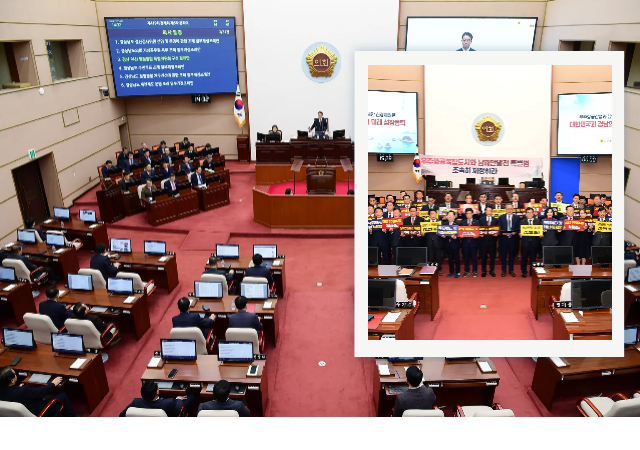 최 의장과 전체 의원들은 우주강국 건설 기반 구축과 남해안관광축 형성이 경남의 미래 성장동력 창출과 국토 균형발전을 위한 최대 현안임을 강조하고 이를 위한 특별법 제정의 시급성을 알리기 위해 지난 13일 올해 마지막 회기 본회의 폐회 후 성명서를 발표하고 결의를 다졌다 사진경남도의회