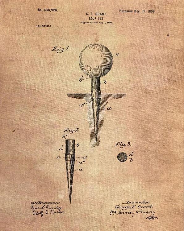 나무 골프 티에 대한 특허는 하버드 대학 최초의 흑인 교수인 조지 그랜트가 1899년 12월 12일 냈다 사진하버드대학 누리집