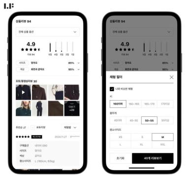 AI가 딱 맞는 사이즈 추천…LF몰, 상품 상세 페이지 개편