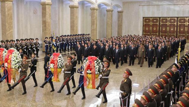 North Korean leader Kim Jong-un attends a ceremony at the Kumsusan Palace of the Sun in Pyongyang on Dec 17 2024 in this photo released by the North Korea Central News Agency the following day