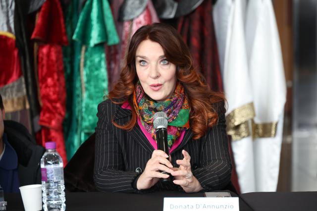 Soprano Donata DAnnunzio Lombardi speaks during the press call of Again 2024 Turandot at COEX in Seoul on Dec 17 2024 AJP Han Jun-gu