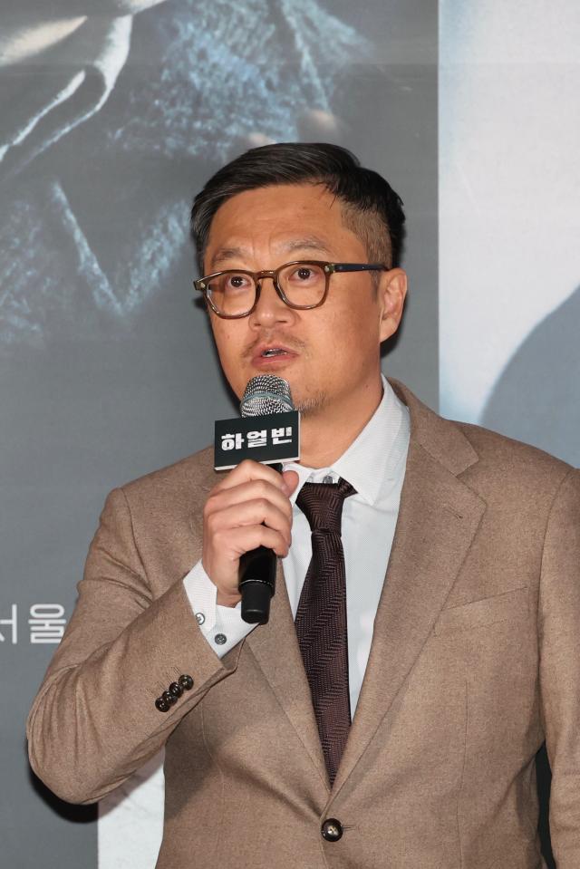 Director Woo Min-ho talk at a press conference for Harbin at CGV in Yongsan Seoul Dec 18 2024 AJP Han Jun-gu