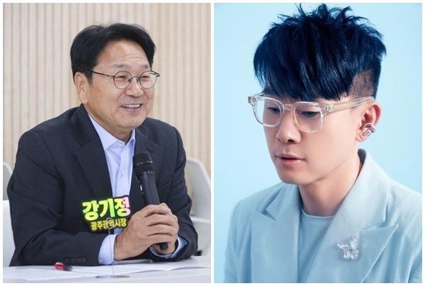 강기정 광주시장왼쪽과 가수 이승환 사진인터넷