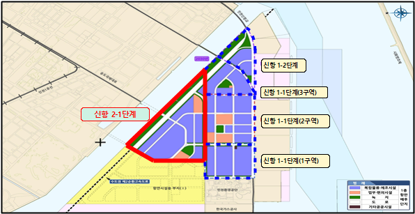 인천신항 항만배후단지 2-1단계 사진해양수산부