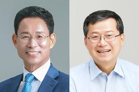 익산시장 출마가 예상되는 최정호 전북개발공사 사장왼쪽과 심보균 익산도시관리공단 이사장사진각 인사 페이스북