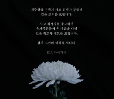 [무안 제주항공 참사] 홍보팀 직원 잃은 KIA 타이거즈 희생자분들께 깊은 조의