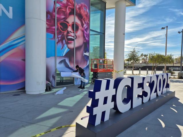 The entrance of CES 2025 convention center Yonhap