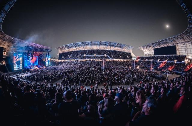 A performance held at BMO Stadium in Los Angeles as shown in this image from the stadiums official website