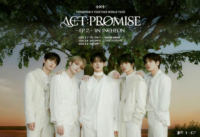 2025년 3월 79일 인스파이어 아레나에서 개최되는 투모로우바이투게더 ‘ACT PROMISE - EP2 –’ 인천 공연 포스터사진빅히트 뮤직