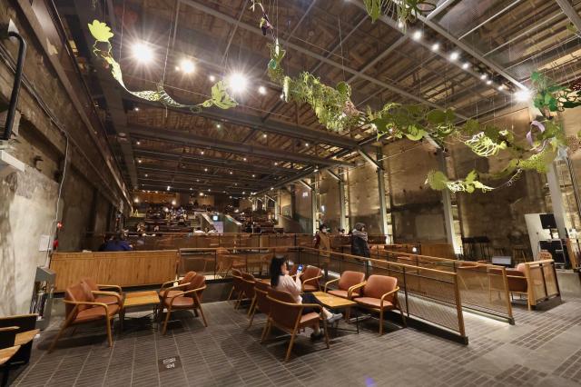 Interior of Starbucks Gyeongdong 1960 at Kyungdong Market AJP Han Jun-gu 