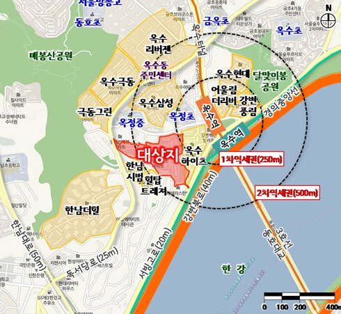 한강하이츠 위치도 출처서울시 정비사업 몽땅