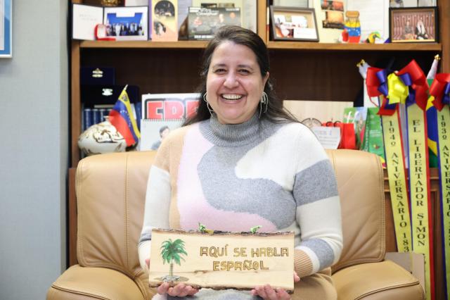 Venezuelan Chargé dAffaires Isabel Di Carlo Quero poses for a photograph during an interview with AJP on Feb 13 AJP Han Jun-gu