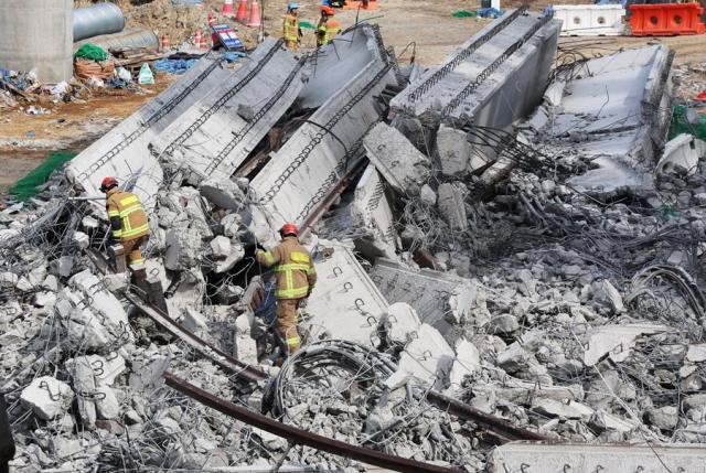 4 dead, 6 injured as bridge collapses at construction site in Anseong