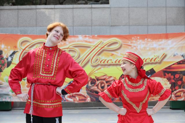 Students of the Russian school in Seoul perform at an event designed to celebrate the traditional Russian spring festival Meslenitsa at the Russian Embassy in the Republic of Korea on February 28 AJP Han Jun-gu