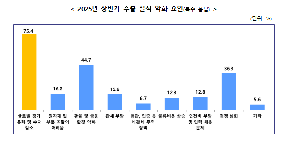 2025년 상반기 수출실적 악화요인 자료중견련