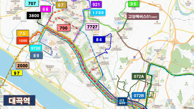 대곡역 운행 버스노선 이미지고양시