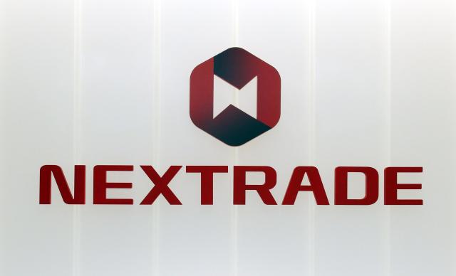 Logo tại trụ sở sàn giao dịch thay thế ATS đầu tiên của Hàn Quốc Nextrade NTX đặt tại Tòa nhà Trung tâm đầu tư tài chính ở Yeongdeungpo-gu Seoul ẢnhYoo Dae-gil dbeorlf123ajunewscom