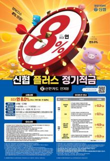 신협, 신한카드와 플러스정기적금 출시…연 최고 8% 금리