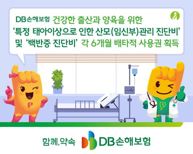 DB손해보험이 출시한 특정 태아이상으로 인한 산모관리 진단비와 백반증 진단비가 각 6개월 배타적 사용권을 획득했다 사진은 관련 포스터 사진DB손해보험