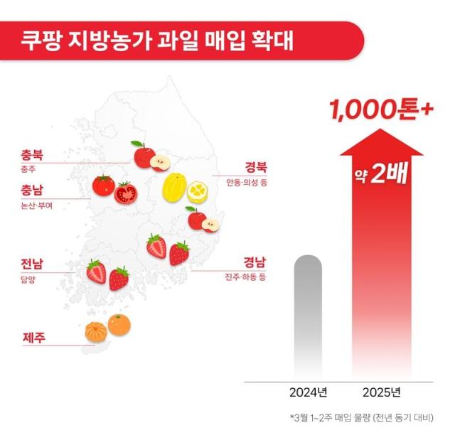 쿠팡이 지방농가 과일 매입을 확대했다 사진쿠팡