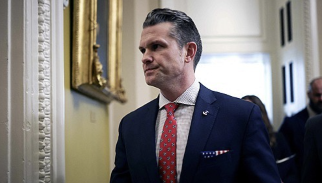 US Defense Secretary Pete Hegseth departs after attending the weekly Senate Republican policy luncheon at the Capitol in Washington DC on Mar 11 2025 AFP-Yonhap