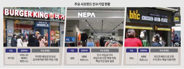 주요사모펀드 인수기업 협황
