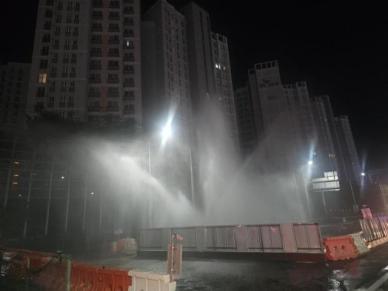 광주 2호선 지하철 공사장서 상수도관 누수…300t 물샌 듯