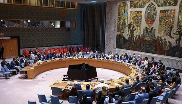 The United Nations Security Council meets at UN headquarters in New York City on April 29 2025 AFP-Yonhap