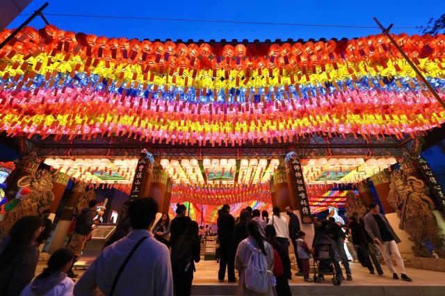 Jogyesa Temple awash in vibrant lanterns in Seoul on May 4 2025 in preparation for the upcoming celebration of Buddhas Birthday AJP Han Jun-gu