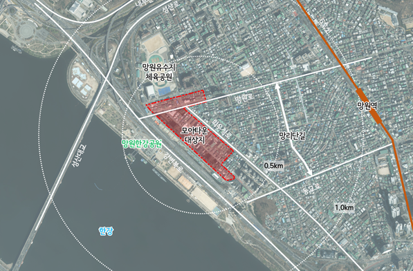 마포구 망원동 456번지 일대 모아주택 위치도 사진서울시