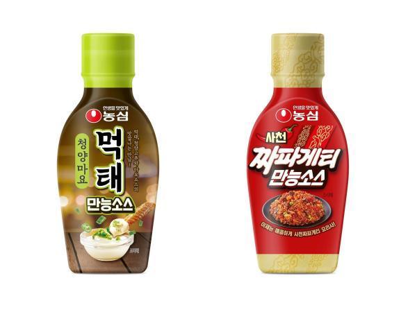 농심 먹태청양마요 만능소스와 사천짜파게티 만능소스 사진농심