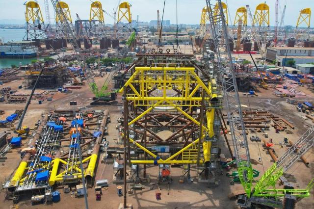 Hiện trường xây dựng nền tảng sản xuất 15-105 tại Việt Nam ẢnhSK Earthon