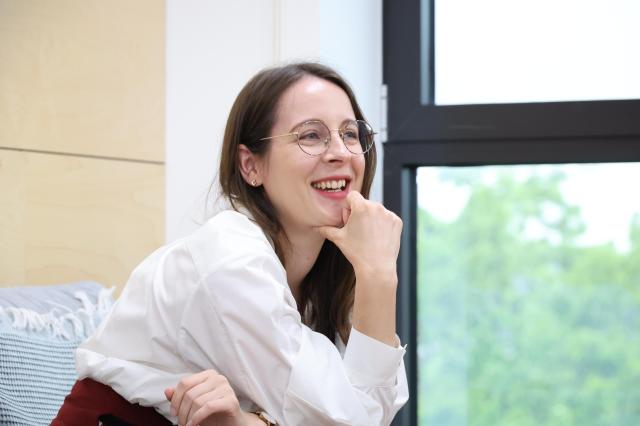 Anna Yates-Lu an Assistant Professor at Seoul National University’s Department of Korean Music smiles during an interview at her university office in southern Seoul on May 9 AJP Han Jun-gu