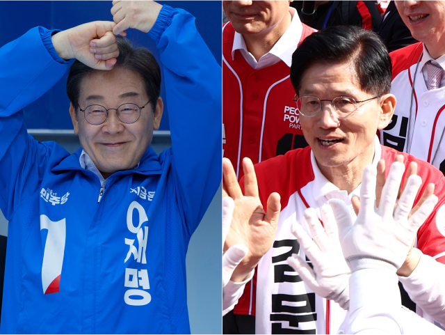 이재명 더불어민주당 대선 후보왼쪽 김문수 국민의힘 대선 후보사진연합뉴스