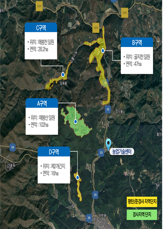 태백시 노지 스마트농업 시범 사업 대상지 사진태백시