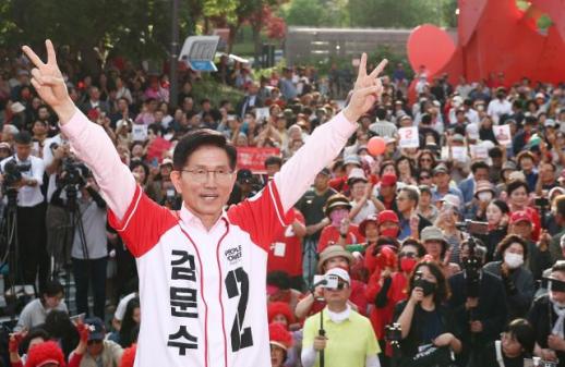 [포토] 하남서 유세하는 김문수 후보
