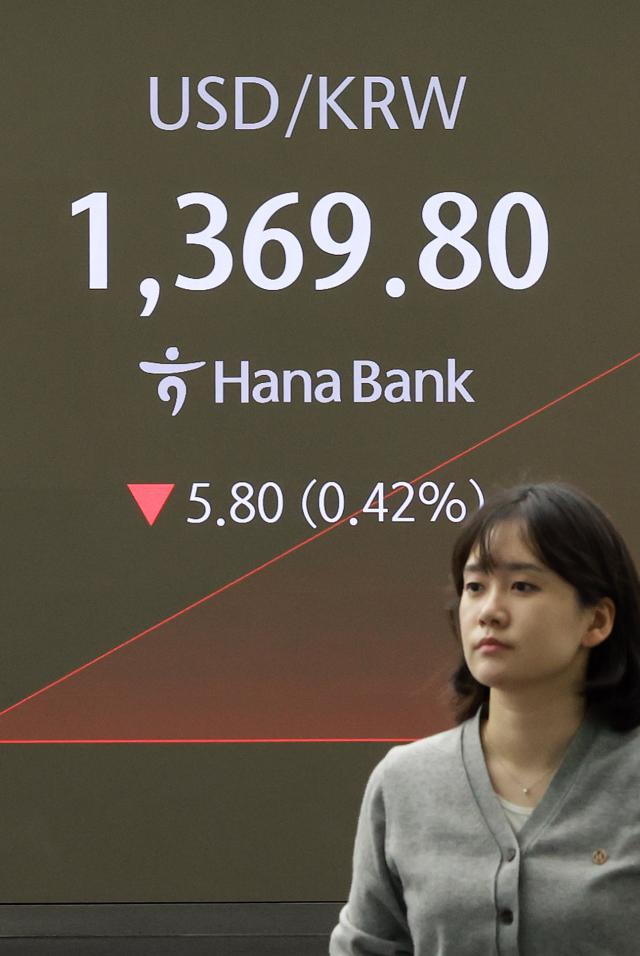 26일 서울 중구 하나은행 본점 딜링룸에서 딜러가 업무를 보고 있다 사진연합뉴스