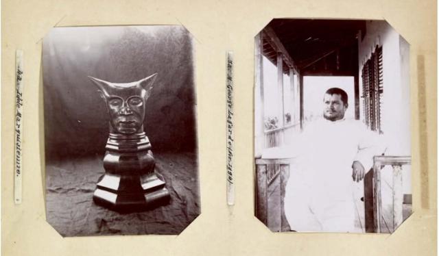 사진작가인 쥘 아고스티니Jules Agostini18591930의 사진 앨범속 뿔달린 머리 사진좌 조르주 라가르드Georges de Lagarde 우
