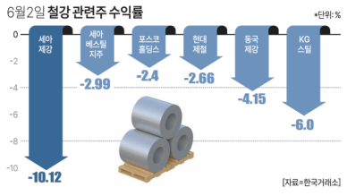 美관세 철퇴에…국내 철강주 줄하락