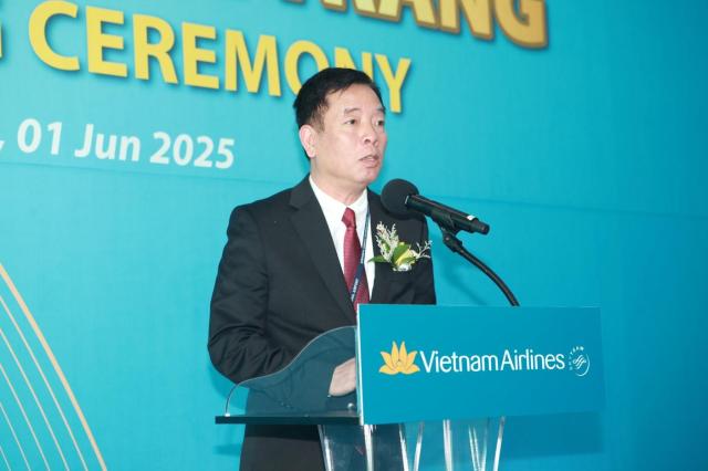 부호 주한 베트남대사 축사가 1일 열린 직항 취항 행사에서 축사하고 있다 사진베트남항공