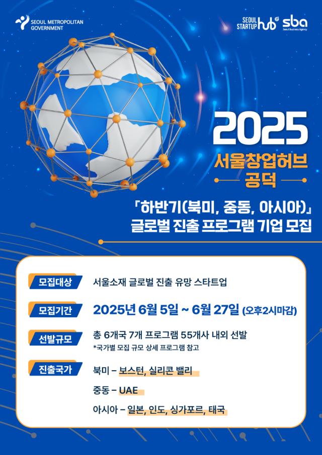 서울시의 스타트업 해외진출 지원 포스터