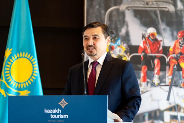 Kazakhstan’s Ambassador to Seoul Nurgali Arystanov speaks at an event held at a hotel in central Seoul on June 4 2025 Courtesy of the Embassy of Kazakhstan in Seoul